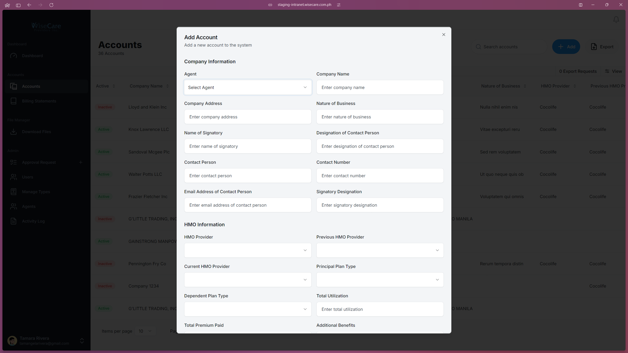 New Account Form New Account Form
