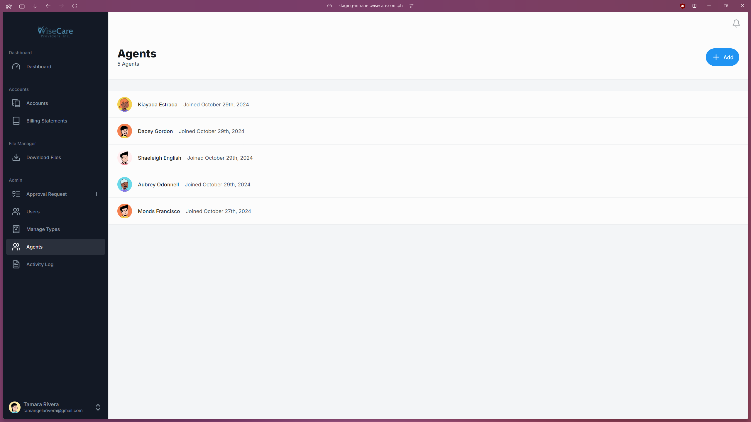 Agents List Agents List