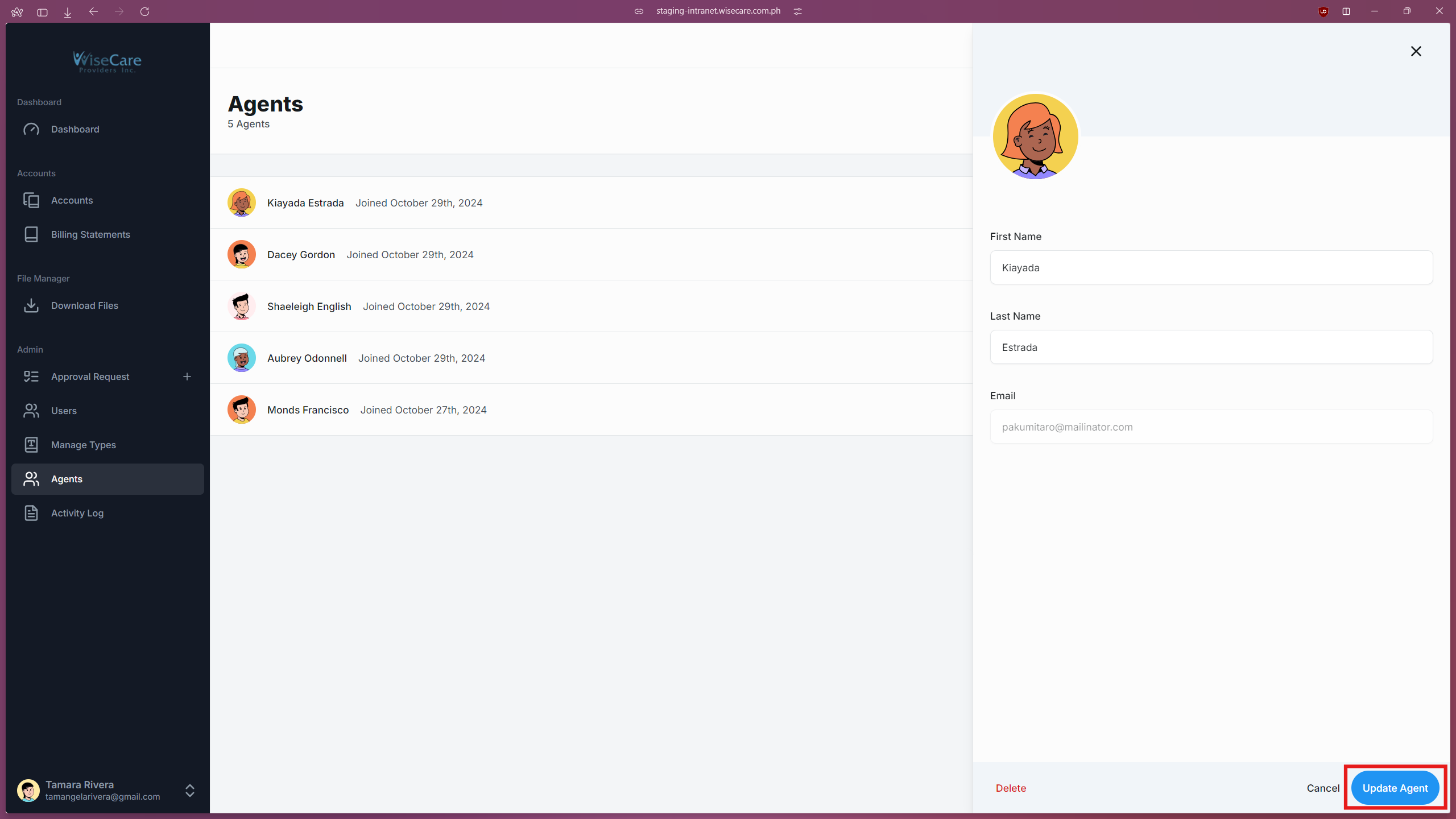 Saving changes of Updated Agents Saving changes of Updated Agents
