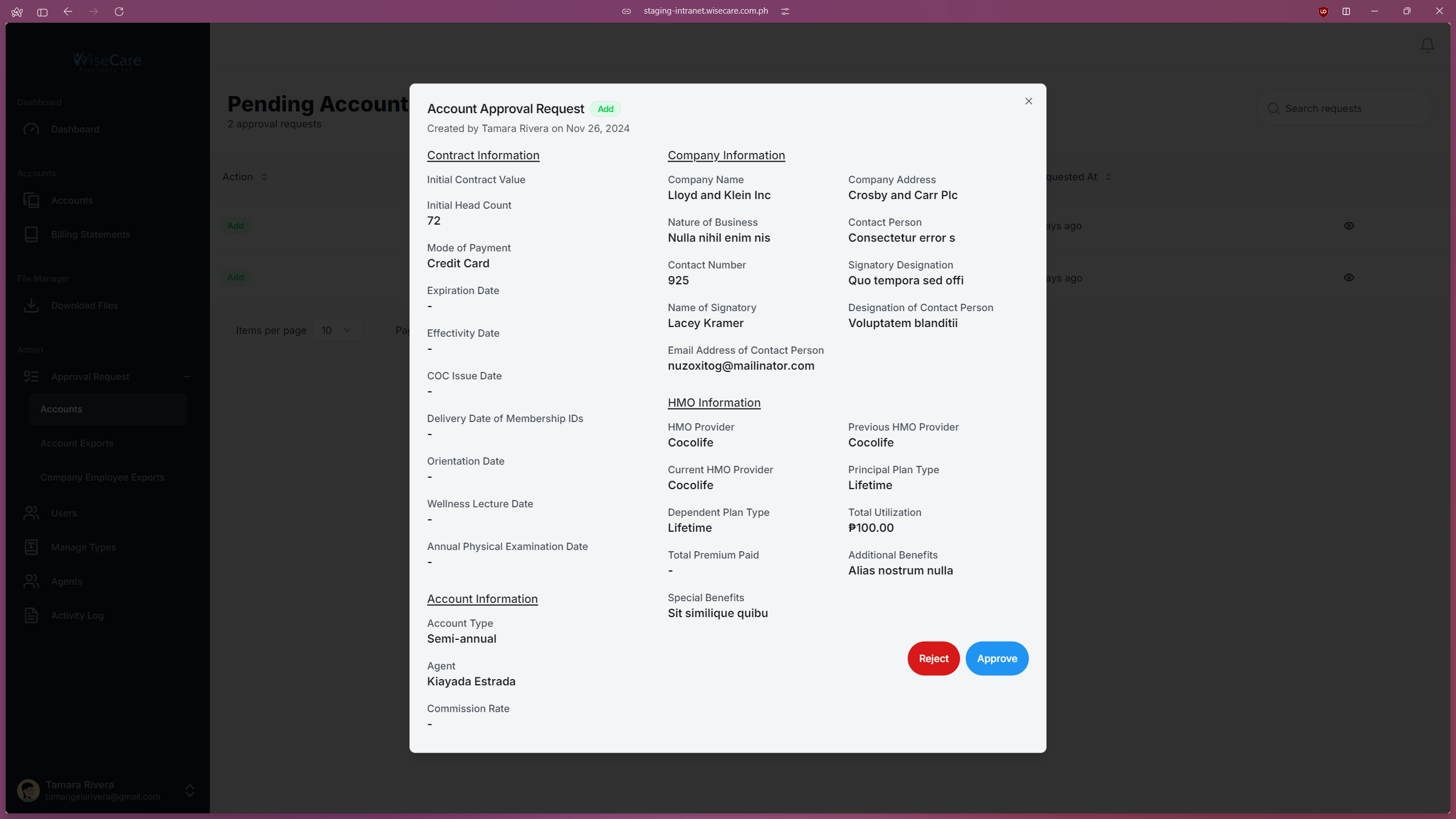 Accounts Details Accounts Details