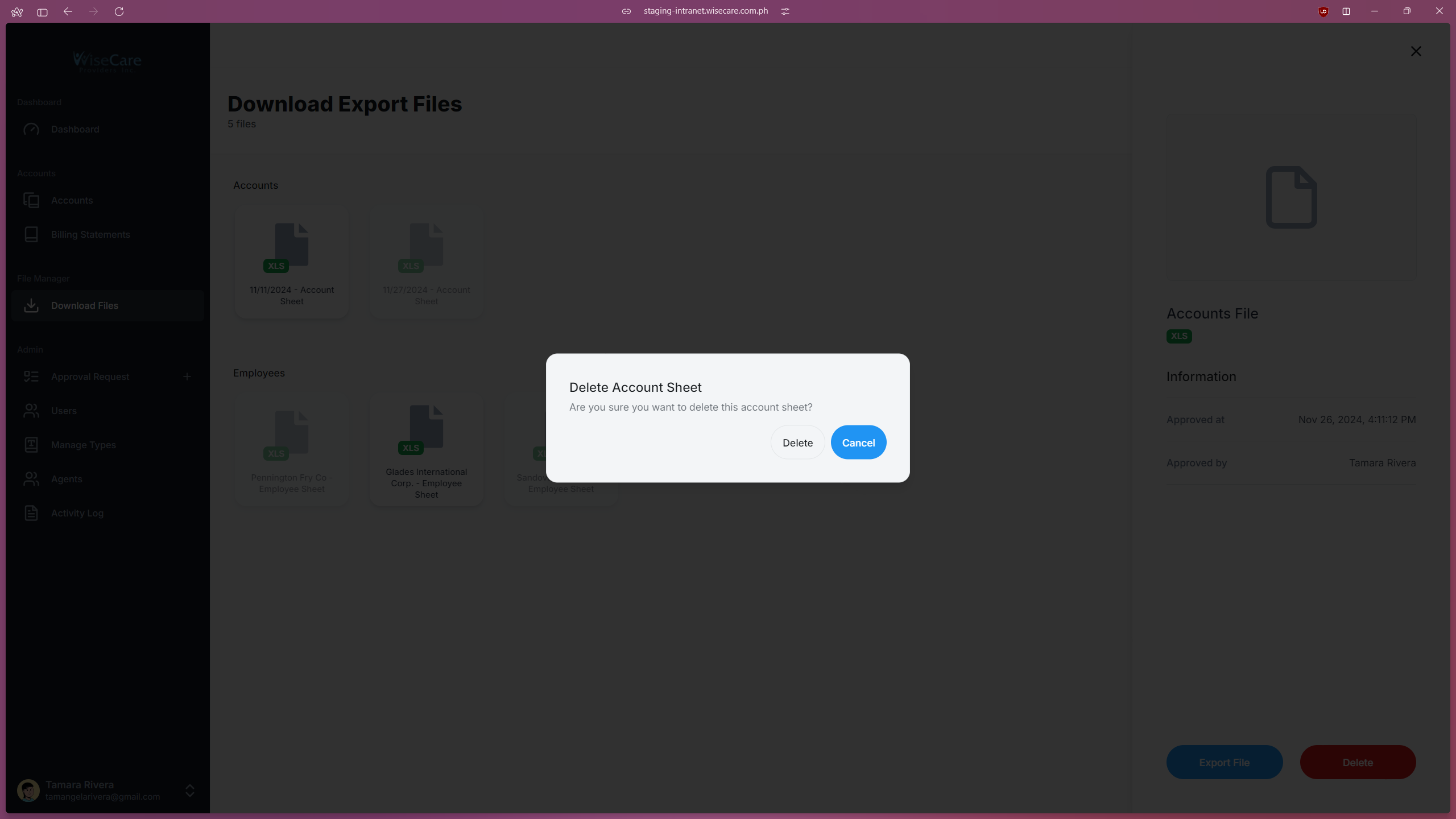 Downloads Delete Modal Downloads Delete Modal