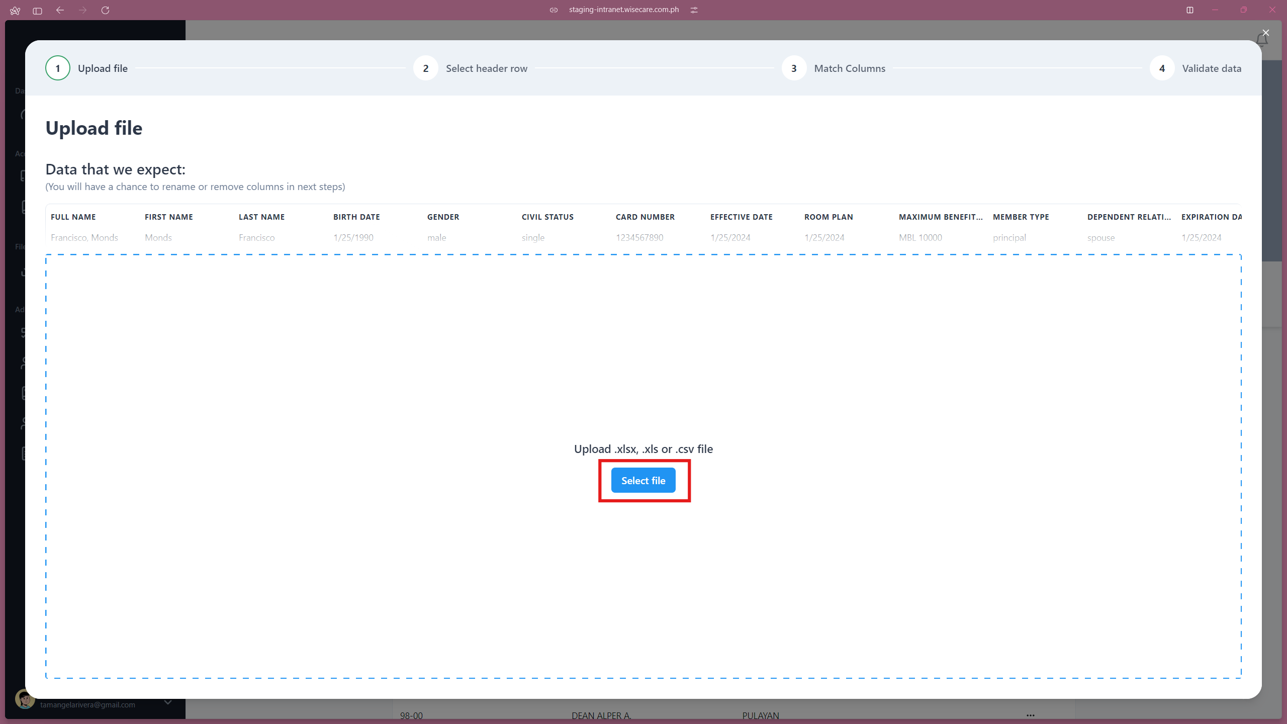 Employees Upload File Employees Upload File