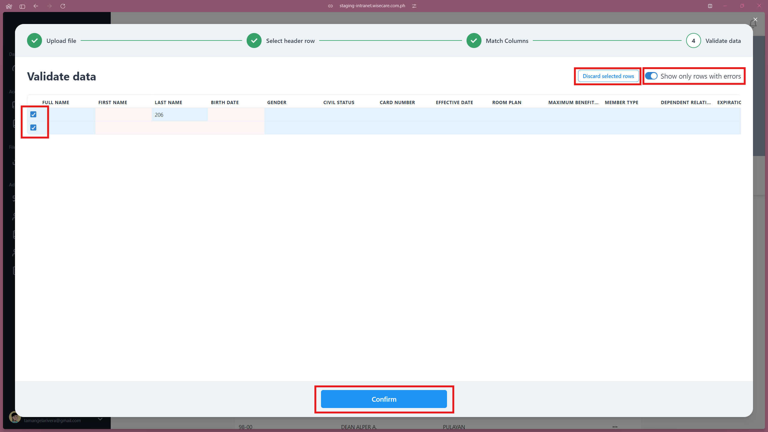 Employees Validate Data Employees Validate Data